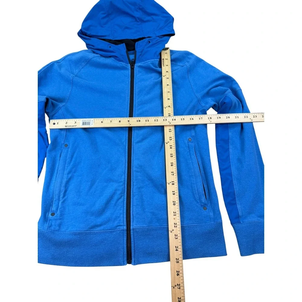 Lululemon Hoodie Mens Medium Blue Full Zip Hooded Hybrid Athletic Pockets‎ Gym